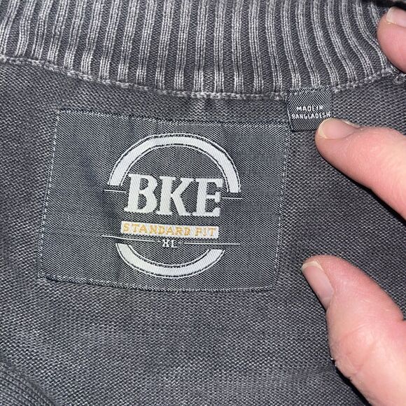 BKE Buckle Men's Sweater XL Gray Athletic Fit Mock Neck Quarter Zip Pullover - Picture 5 of 11